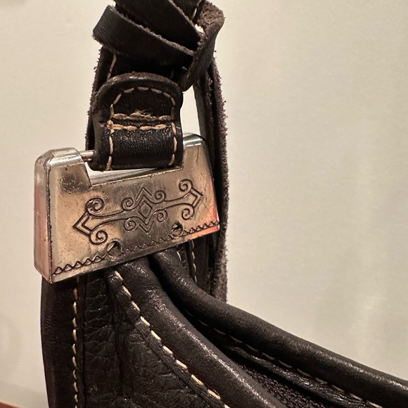 Brighton Vintage Black Leather Shoulder Bag - Picture 4 of 11